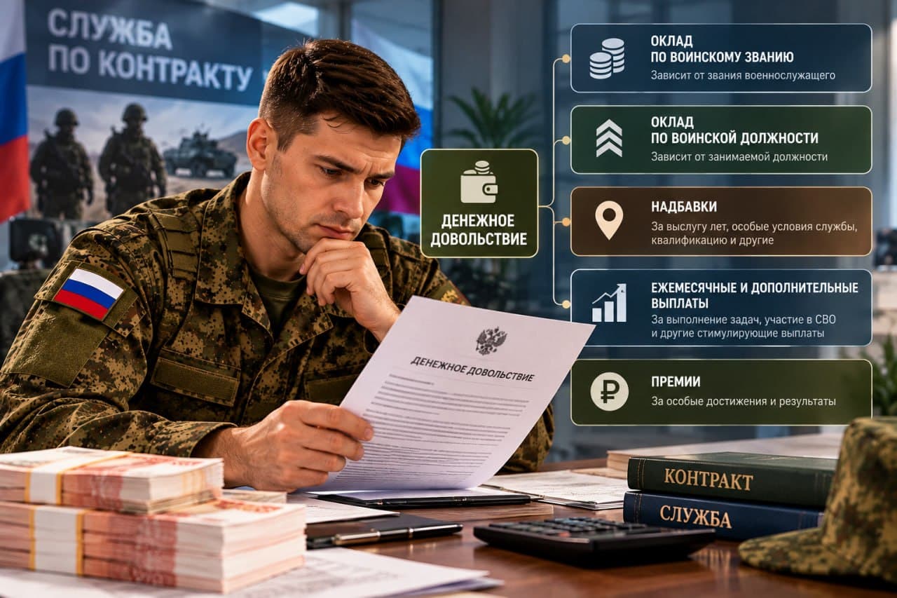 Из чего состоит денежное довольствие контрактника