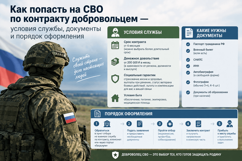 Как попасть на СВО по контракту добровольцем